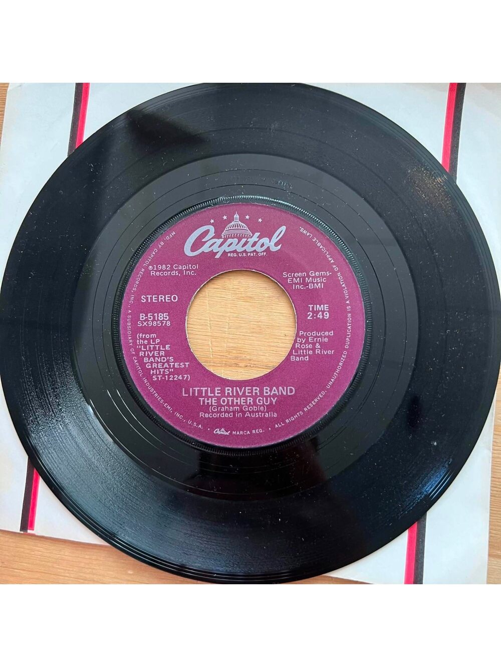Little River Band - The Other Guy/No More Tears 45rpm VG+ R08